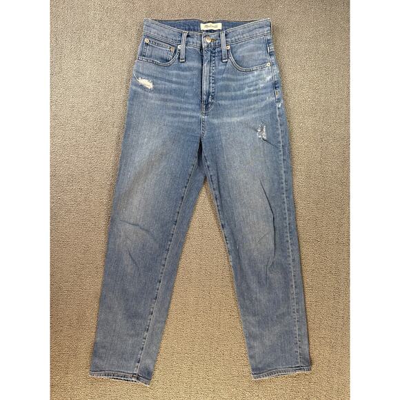 Madewell Denim - Madewell Classic Straight Jean Distressed Denim High Rise Size 26